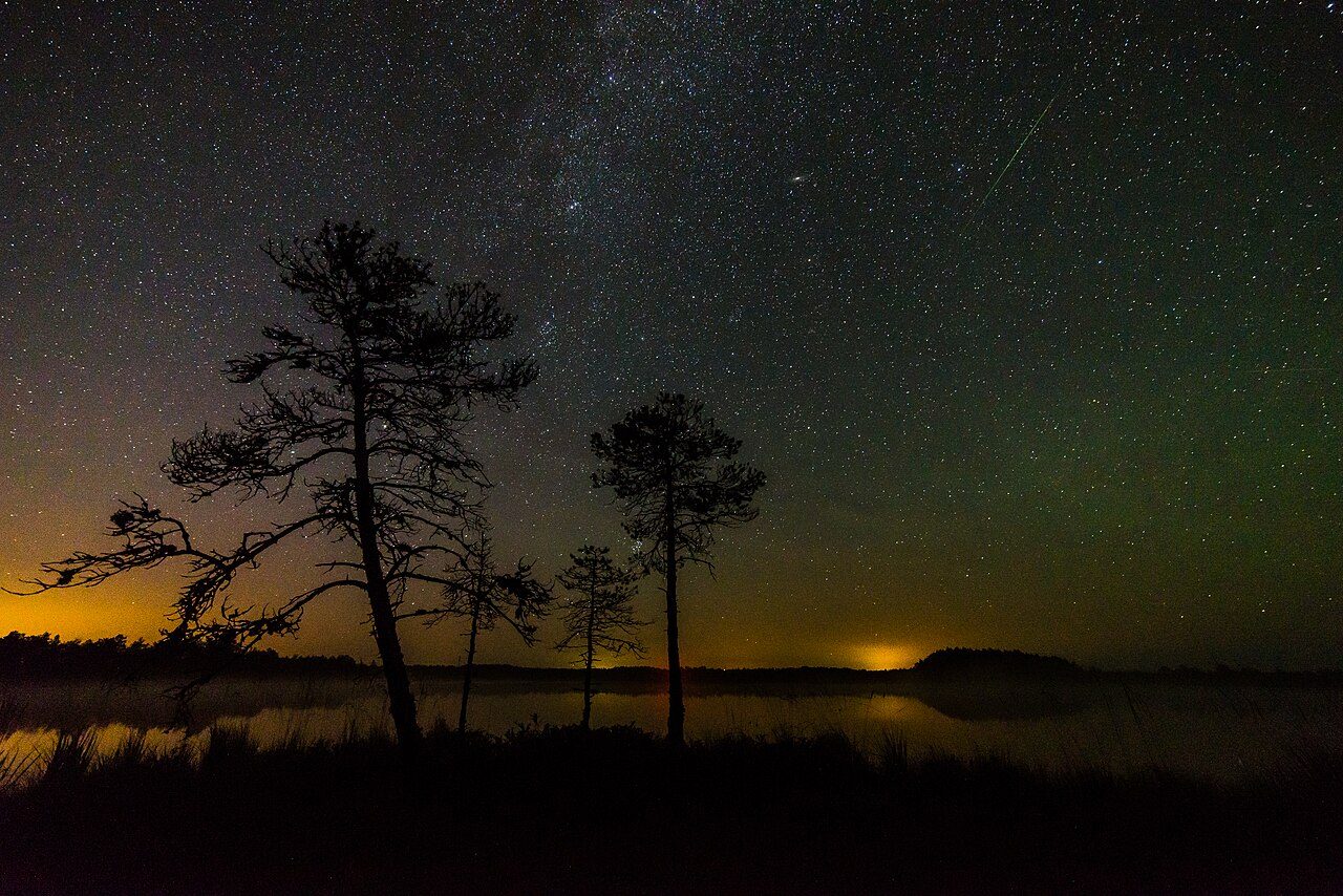 The Milky Way, with a Perseid meteor streaking